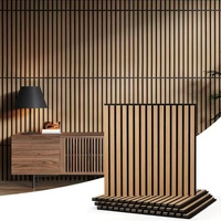 Panneaux acoustiques en bois modernes MDF ignifuges et insonorisants pour hôtel, villa, panneau de plafond encastré
