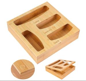 Choice Fun Bamboo Ziplock Bag Storage Box Drawer Organizer Kitchen Storage Organization Customized Bamboo Storage