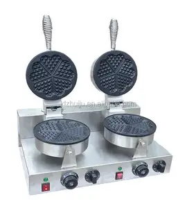 Fitur permukaan memasak tidak lengket pembuat wafel telur Hong Kong Gas/pemanggang roti mesin wafel telur mini