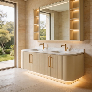 Meuble-lavabo <span class=keywords><strong>de</strong></span> <span class=keywords><strong>salle</strong></span> <span class=keywords><strong>de</strong></span> <span class=keywords><strong>bain</strong></span> moderne blanc sur pied avec vasque en céramique - Armoire <span class=keywords><strong>de</strong></span> rangement pour <span class=keywords><strong>salle</strong></span> à manger et - Product Image 2