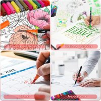 Marqueur d'art à double pointe aux couleurs vives stylo aquarelle pinceau fineliner stylos marqueurs permanents noirs à double pointe