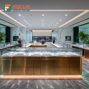 Luxury Jewelry Retail Showcase System Wood <b>Frame</b> Boutique Space Jewelry Cabinet - Product Image 2