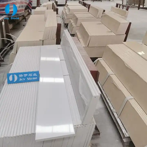 Màu trắng tinh khiết rắn bề mặt đánh bóng tùy chỉnh Đá Nhân Tạo đá thạch anh đá cẩm thạch cửa sổ sill thiết kế đồ họa cho trang trí nội thất - Product Image 3
