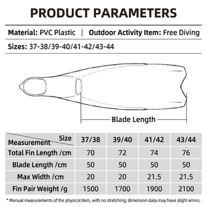 Vente directe d'usine : Palmes de natation pour adultes, palmes d'entraînement en caoutchouc pour la plongée libre - Product Image 6