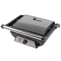 Anbolife SS Panel 4-Slice Fungsi Timer Suhu yang Dapat Disesuaikan Terbuka 180 Derajat °   Pembuat Panini Listrik, Grill Kontak, Grosir