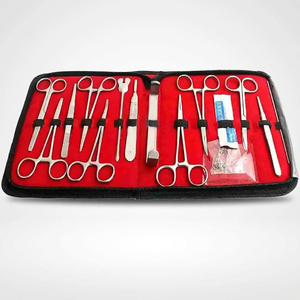 Surgical Instrument Set For Medical Students Suture Training With Scissors Forceps And <b>Needles</b> In Red <b>Case</b> Manual Operation - Product Image 3
