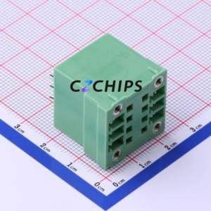 KF2EDGVHM-3.81-2*3P Plug-in Terminal Block Through hole,P=3.81mm Board-to-Board / Socket - Closed Screw Fixing 2x3P 3.81mm - Product Image 2