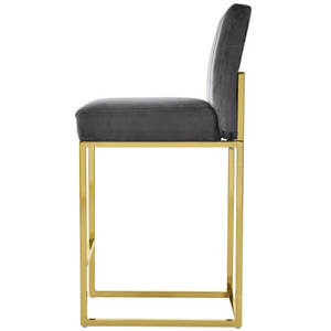 Chaises de bar en velours de haute qualité, design luxueux, dossier confortable, pour restaurant, comptoir, cuisine - Product Image 5