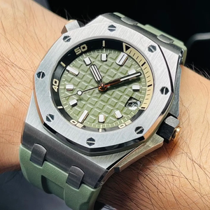 Nuevo Reloj Mecánico de Lujo de Alta Calidad, 100 Bar Resistente al Agua, 42 mm, Movimiento ETA, Reserva de Energía, Esfera Verde Luminosa, Correa de Goma, Super Diving - Product Image 5