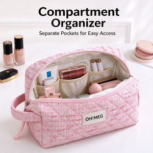 Bolsa <span class=keywords><strong>de</strong></span> <span class=keywords><strong>Maquillaje</strong></span> Sparkle Tweed <span class=keywords><strong>de</strong></span> Gran Capacidad (4L), Organizador <span class=keywords><strong>de</strong></span> Viaje <span class=keywords><strong>con</strong></span> Divisores Internos y Tirador <span class=keywords><strong>de</strong></span> Cremallera, Logotipo Personalizado - Product Image 4