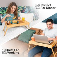Table de petit-déjeuner extensible et peu encombrante pour le lit, plateaux repas pour manger sur le canapé