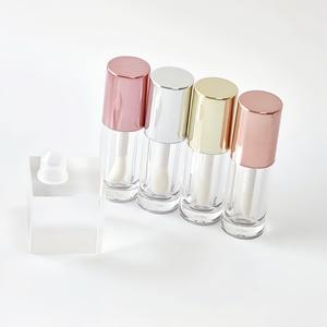 Tubes de gloss à lèvres dorés de 6 ml, vides, avec logo personnalisé, emballage de tubes de gloss à lèvres, boîte avec un grand applicateur à pinceau, emballage de gloss à lèvres - Product Image 4