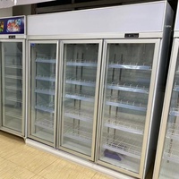 Réfrigérateur commercial encastrable à affichage, sans givre, à refroidissement par air, 3 portes, pour boissons et bouteilles d'eau, prêt à l'emploi