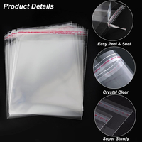 Sacs d'emballage pour vêtements avec logo personnalisé, autocollants OPP, pour sous-vêtements, vêtements, chaussettes, emballage cadeau, pochettes en plastique transparentes