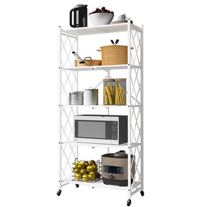Étagère de <span class=keywords><strong>cuisine</strong></span> pliable en métal de <span class=keywords><strong>style</strong></span> <span class=keywords><strong>industriel</strong></span> pour le rangement des outils de <span class=keywords><strong>cuisine</strong></span>, couleur noire, garantie de 3 ans - Product Image 4