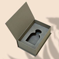 Porte-documents en carton rigide 2 mm, revêtement personnalisé, écologique, gris, avec poignée magnétique de luxe, insert en éponge, portable, taille personnalisée, pour cosmétiques