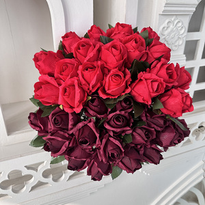 Flores Artificiales Queyiyi, Rosas de Seda, 18 Piezas, Capullos de Rosa en Forma de Corazón, Decoración para Bodas y Hogar - Product Image 4