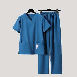 Ensemble de vêtements de travail personnalisés avec logo, pantalon cargo de haute qualité, ensemble de blouses pour salon de coiffure, infirmière et esthéticienne. - Product Image 1