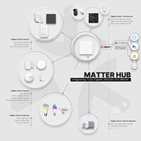 2026 Golden Security Matter Smart Home Zigbee Gateway Hub WiFi RJ45 Ethernet Conexión por Cable Tuya Smart Bridge Control Remoto