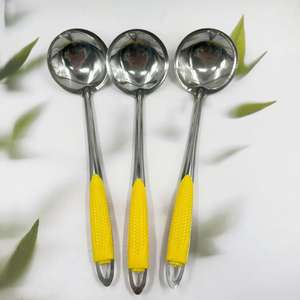 Ensemble d'ustensiles de cuisine en acier inoxydable, cuillère à soupe créative avec poignée colorée, passoire à soupe, pour la maison et les restaurants - Product Image 2