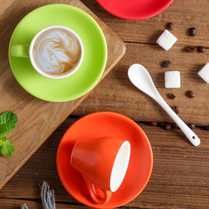 Ensemble <span class=keywords><strong>tasse</strong></span> et soucoupe à latte en céramique pour <span class=keywords><strong>expresso</strong></span> Ensemble de tasses à <span class=keywords><strong>expresso</strong></span> 70 ml Tasses et soucoupes à thé de couleur vive - Product Image 6