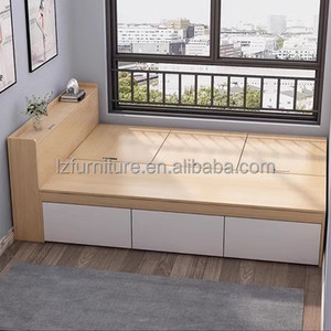 Juegos de Muebles Modulares para Apartamentos, Personalizables, Económicos y que Ahorran Espacio, Cama de Madera Resistente con Escritorio en Forma de L y Armario - Product Image 4