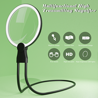 Magnetic Design 3 in 1 Handheld Tabletop Neck Wear Digital LED Lighted 130mm Gooseneck Screen Magnifier