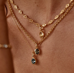 Woying, superventas, collar con colgante DIY galvanizado de oro genuino de 18 quilates para mujer, piedras de 12 meses, joyería de piedra natal de mes - Product Image 1