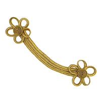Boutons de costume de performance de style Tang, tressés, à motifs floraux, avec fils dorés et argentés, à double tête, en forme de fleur de prunier à cinq pétales
