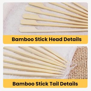 Bâtonnets plats jetables en bambou de haute qualité avec logo personnalisé, brochettes biodégradables pour fêtes - Product Image 4