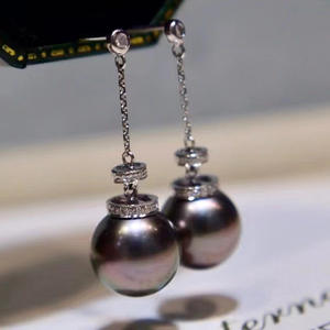 Base para Pendientes de Plata S925 con Perlas DIY, Joyería de Plata de Moda con Cuentas Redondas de 8-12 mm, Modelo 21654 - Product Image 1