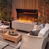 Cheminée électrique d'intérieur à vapeur d'eau LED 3D de style français avec minuterie à économie d'énergie à flamme 7 couleurs