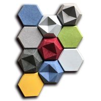 Panneau mural hexagonal 3D Panneau de son en polyester absorbant le son personnalisé 100% Panneau de tissu acoustique PET Décor de cinéma