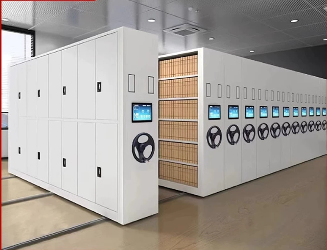 Remote Control Electric Compact Shelving Automatic Mobile Archive Rack With Humidity Monitoring