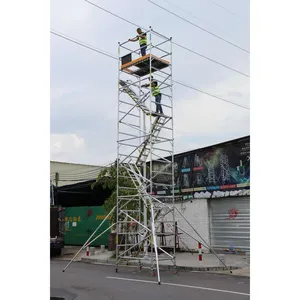 Menara Perancah Aluminium 6 Meter Menara Perancah Aluminium 10M Perancah untuk Konstruksi