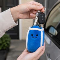 Porte-clés en peluche Zaves super doux, écologique, durable, kawaii, rayé, pour sacs à dos et sacs, vente en gros