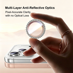 Protection d'objectif d'appareil photo Diamond Eagle Eye, dureté 9H, anti-traces de doigts, verre trempé HD transparent, anneau d'objectif pour la série iPhone - Product Image 4