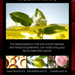 ลิปสติกวีแกนบำรุงสีแดงสดใส24ชั่วโมงพร้อมลิปสติกลิปสติกกันน้ำ - Product Image 6