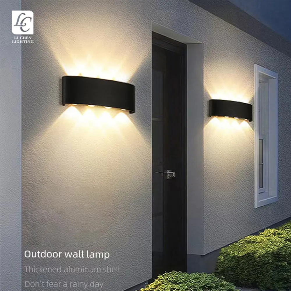 Modern Style Outdoor Lighting Garden Waterproof Ip65 Rgb Glass Led Outdoor Wall Lamps