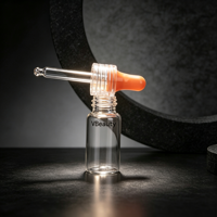 Flacon compte-gouttes en verre transparent vide de 10 ml pour huiles essentielles, idéal pour les sérums de soin de la peau