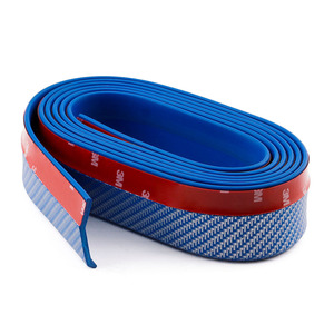 Bande anti-collision pour pare-chocs avant de voiture, aspect fibre de carbone bleue, garniture de protection universelle avec vis pour la mise à niveau et la rénovation de la voiture - Product Image 2