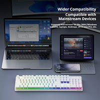 Teclado Inalámbrico Mecánico de Membrana FREEWOLF M104 Tri-Modo 2.4GHz USB Tipo-C, 104 Teclas, Silencioso, Retroiluminación RGB, Ultra Delgado, para Juegos