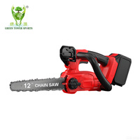Tronçonneuse à batterie au lithium de 12 pouces, portable et sans fil, pour la taille des branches d'arbres, la coupe du bois de chauffage et l'aménagement paysager