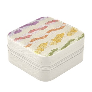 Hawaii Lei Design Custom Logo PU Leather <b>Small</b> Storage <b>Box</b> Travel Custom Jewelry <b>Box</b> Organizer for Women - Product Image 3