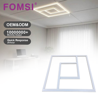 Panneau de plafond ultra fin FOMSI 64W carré 595x595mm, panneau lumineux LED encastré, éclairage de bureau commercial à économie d'énergie
