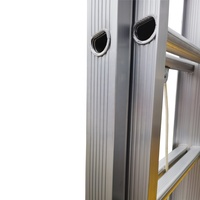 Échelle télescopique industrielle pour usage domestique, escabeau pliant droit en alliage d'aluminium pour extérieur, échelle d'ingénierie