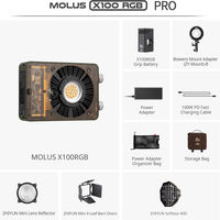 Luz LED ZHIYUN MOLUS X100 RGB Pro de 100W, Iluminación Portátil de Bolsillo de Plástico para Fotografía y Video en Exteriores