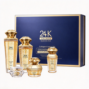 ชุดของขวัญบำรุงผิวหน้า 6 ชิ้น คอลลาเจนทองคำ 24K แบรนด์ OEM สำหรับผิวแห้งหยาบกร้าน ช่วยบำรุงและเติมความชุ่มชื้น  ขายส่ง - Product Image 3