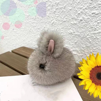Adorable porte-clés en fourrure de vison 100% naturelle - Accessoire de mode en fourrure super douce et dense, cadeau portable mignon pour les fêtes et toutes les saisons
