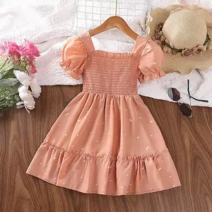ファッション23 4 56歳の子供ショートガウンスクールリルキッドフロックデザイン幼児カジュアルドレス女の子のドレスのためのヴィンテージ服